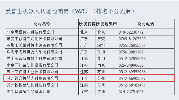 爱普生机器人认证经销商--苏州镒升机器人